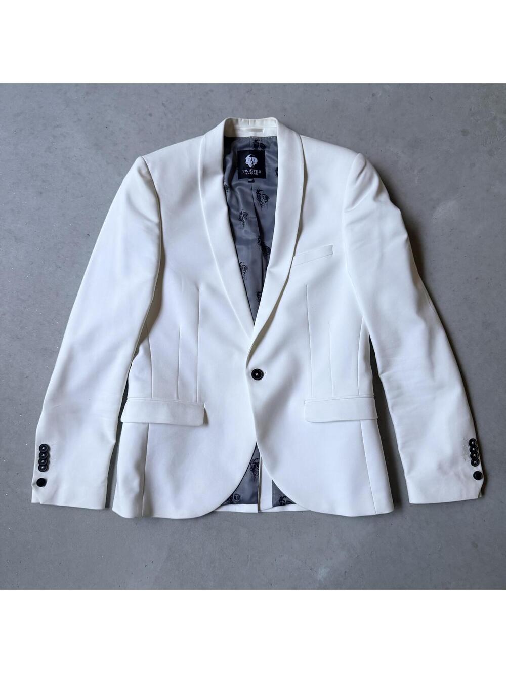 Twisted Tailor Blazer Jacket 38R | White with Red details